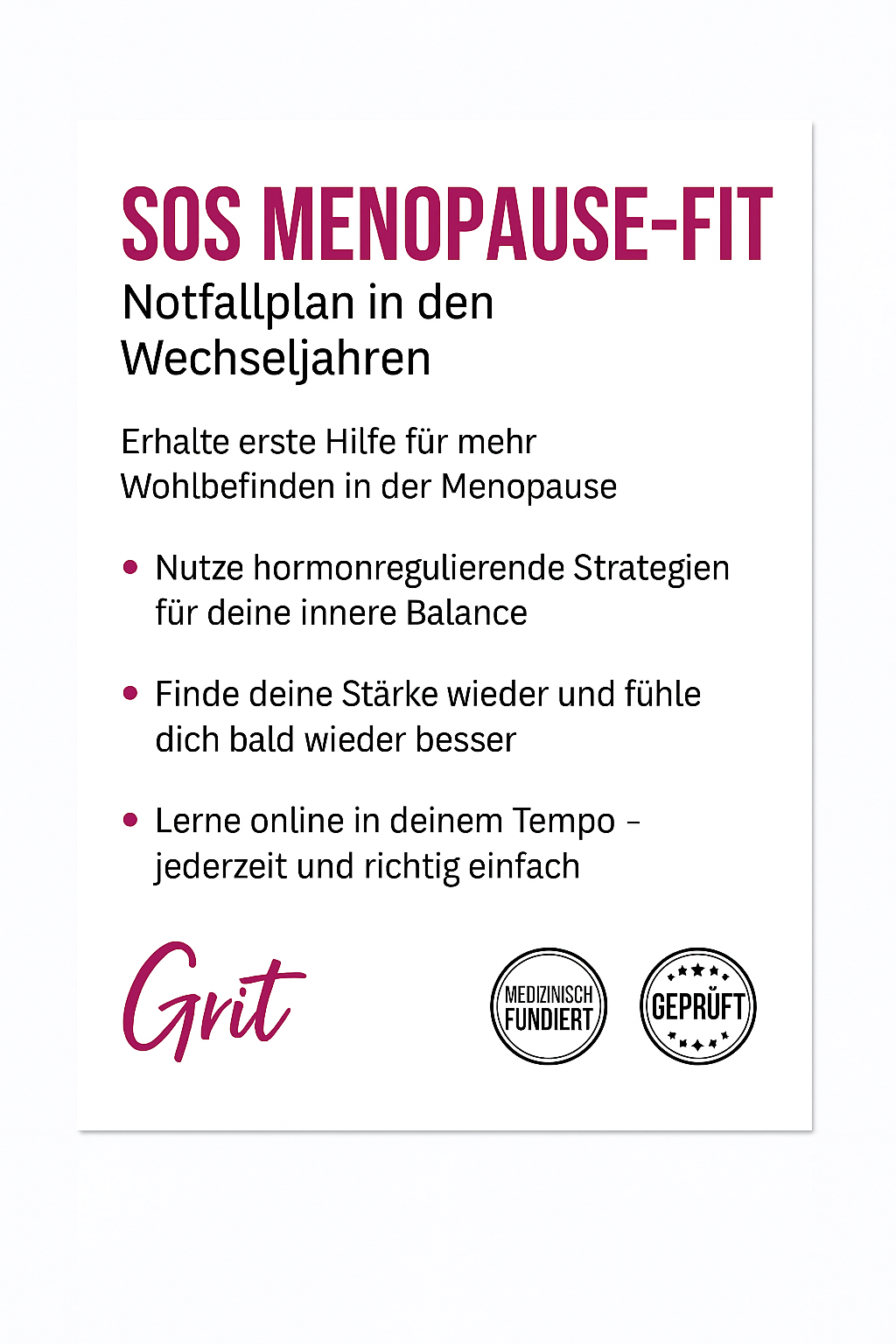 NOTFALLPLAN MENOPAUSE-FIT